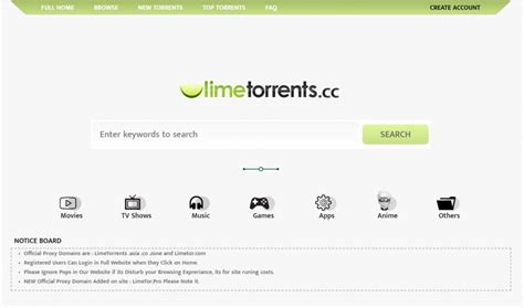 limetorrents search not working